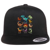 Types Of Dinosaurs Graphics Dino Identification Flat Bill Trucker Hat