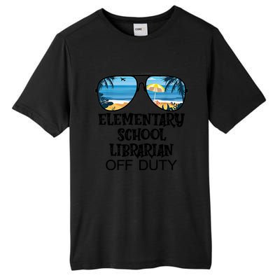 Teacher Off Duty Hello Summer Elementary School Librarian Meaningful Gift Tall Fusion ChromaSoft Performance T-Shirt