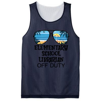 Teacher Off Duty Hello Summer Elementary School Librarian Meaningful Gift Mesh Reversible Basketball Jersey Tank