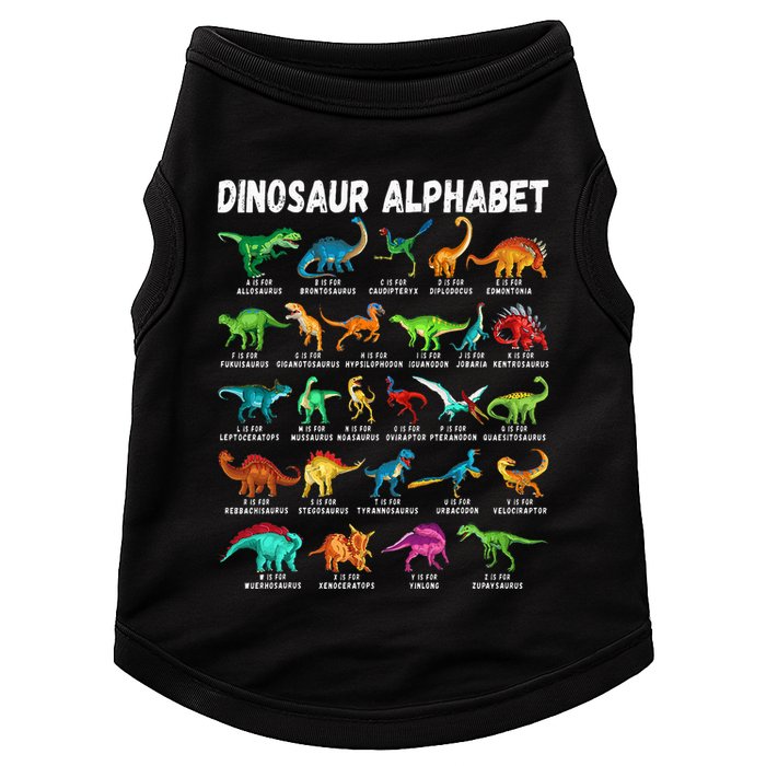 Types Of Dinosaurs Alphabet AZ ABC Dino Identification Doggie Tank