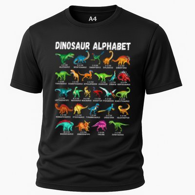 Types Of Dinosaurs Alphabet AZ ABC Dino Identification Performance Shirt