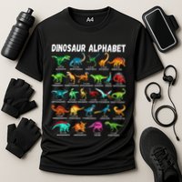Types Of Dinosaurs Alphabet AZ ABC Dino Identification Performance Shirt