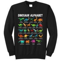 Types Of Dinosaurs Alphabet AZ ABC Dino Identification Sweatshirt