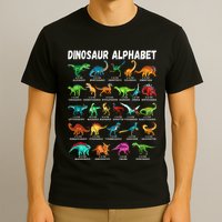 Types Of Dinosaurs Alphabet AZ ABC Dino Identification T-Shirt