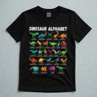 Types Of Dinosaurs Alphabet AZ ABC Dino Identification T-Shirt