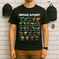 Types Of Dinosaurs Alphabet AZ ABC Dino Identification T-Shirt