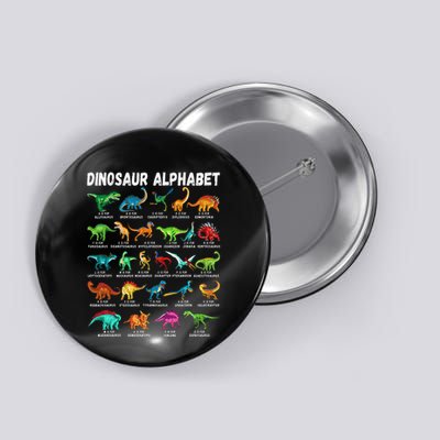 Types Of Dinosaurs Alphabet AZ ABC Dino Identification Button
