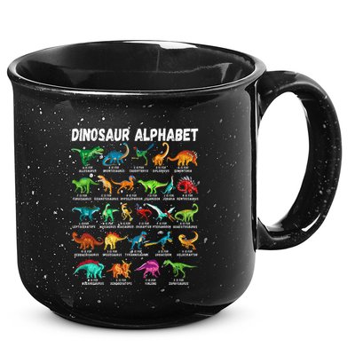 Types Of Dinosaurs Alphabet AZ ABC Dino Identification 15oz Campfire Ceramic Mug