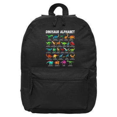 Types Of Dinosaurs Alphabet AZ ABC Dino Identification 16 in Basic Backpack