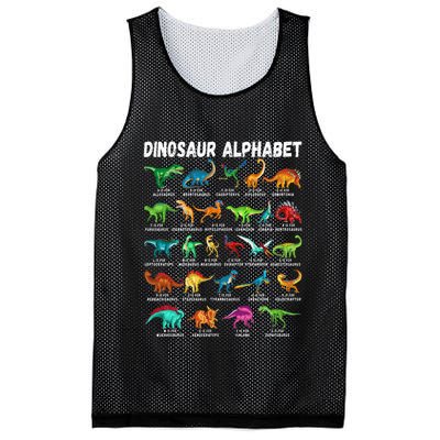 Types Of Dinosaurs Alphabet AZ ABC Dino Identification Mesh Reversible Basketball Jersey Tank