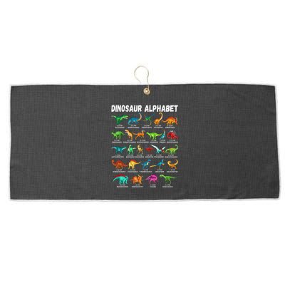 Types Of Dinosaurs Alphabet AZ ABC Dino Identification Large Microfiber Waffle Golf Towel