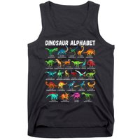 Types Of Dinosaurs Alphabet AZ ABC Dino Identification Tank Top