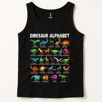 Types Of Dinosaurs Alphabet AZ ABC Dino Identification Tank Top