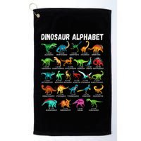 Types Of Dinosaurs Alphabet AZ ABC Dino Identification Golf Towel