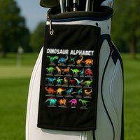 Types Of Dinosaurs Alphabet AZ ABC Dino Identification Golf Towel