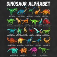 Types Of Dinosaurs Alphabet AZ ABC Dino Identification Golf Towel