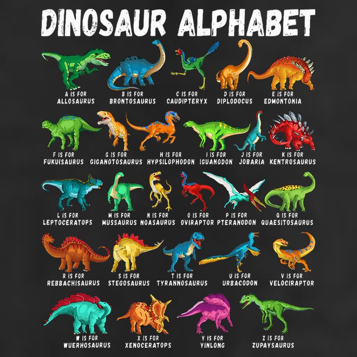 Types Of Dinosaurs Alphabet AZ ABC Dino Identification Golf Towel