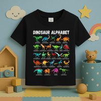 Types Of Dinosaurs Alphabet AZ ABC Dino Identification Toddler T-Shirt