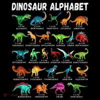 Types Of Dinosaurs Alphabet AZ ABC Dino Identification Kids T-Shirt
