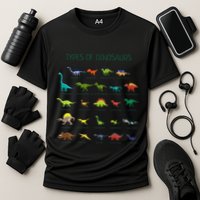 Types Of Dinosaurs Dino Identification Performance Shirt