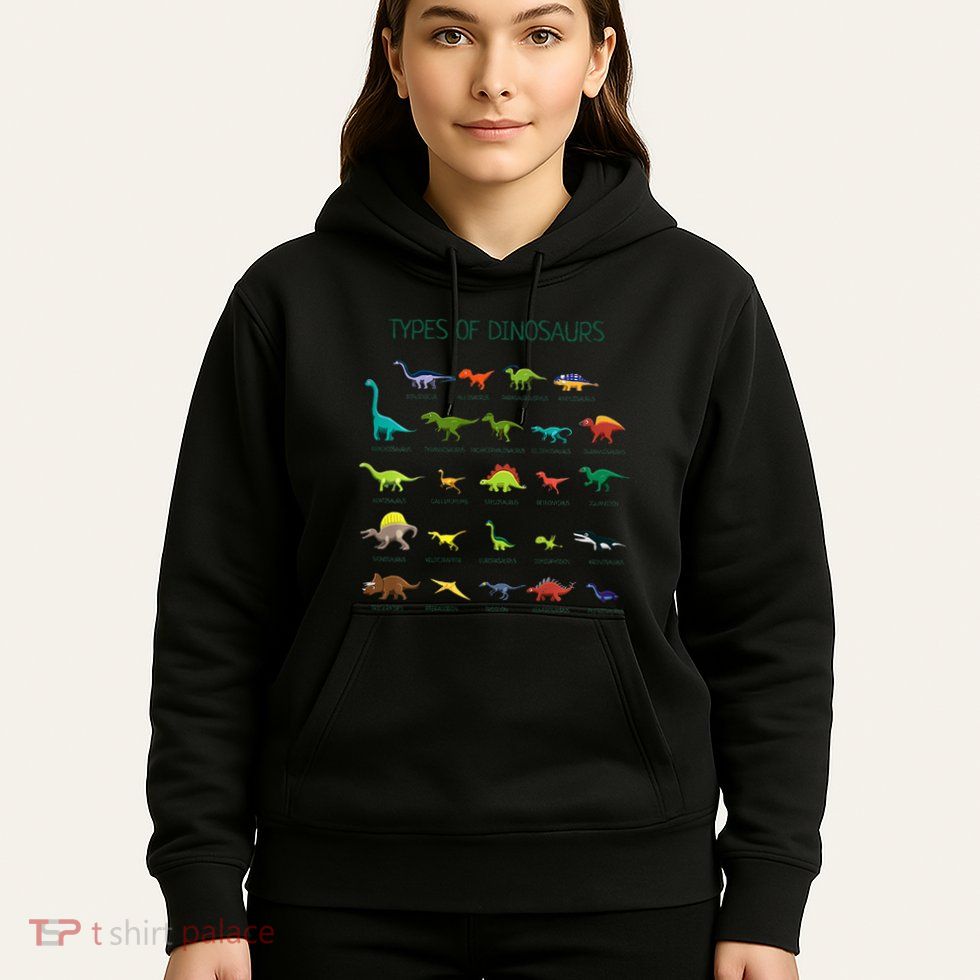 Types Of Dinosaurs Dino Identification Hoodie