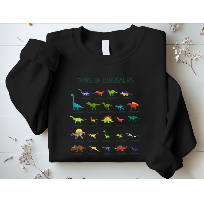 Types Of Dinosaurs Dino Identification Sweatshirt