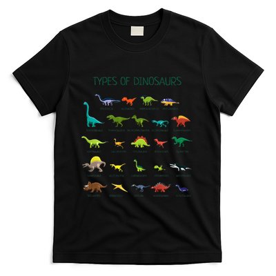 Types Of Dinosaurs Dino Identification T-Shirt