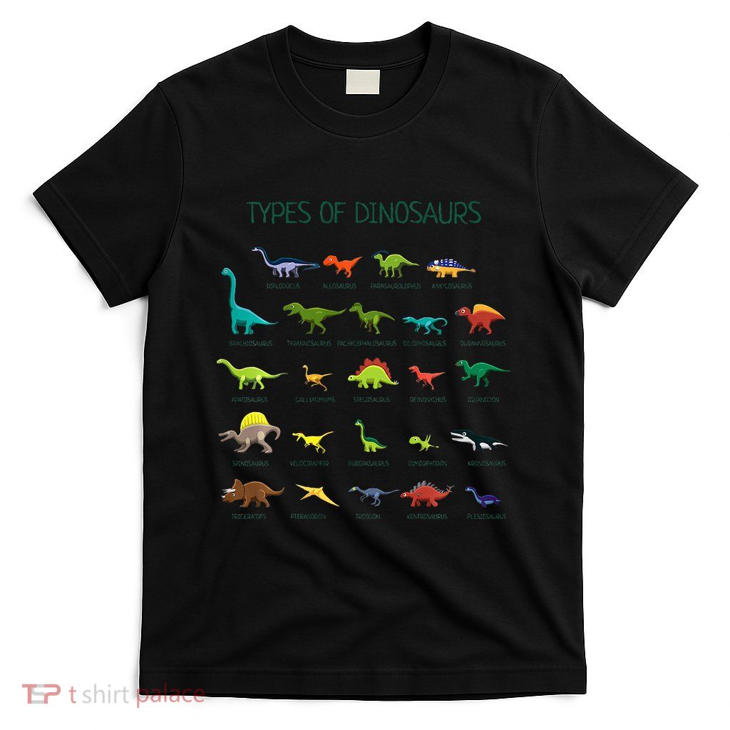 Types Of Dinosaurs Dino Identification T-Shirt