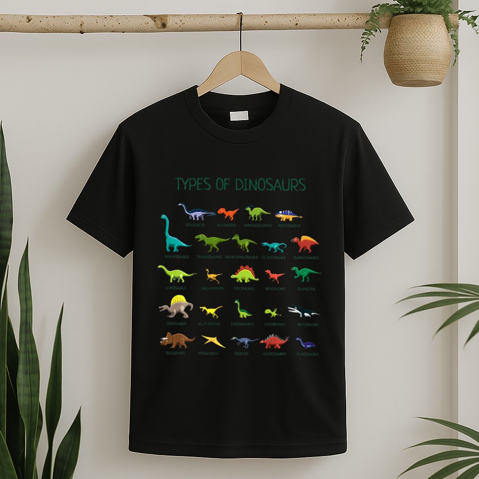 Types Of Dinosaurs Dino Identification T-Shirt