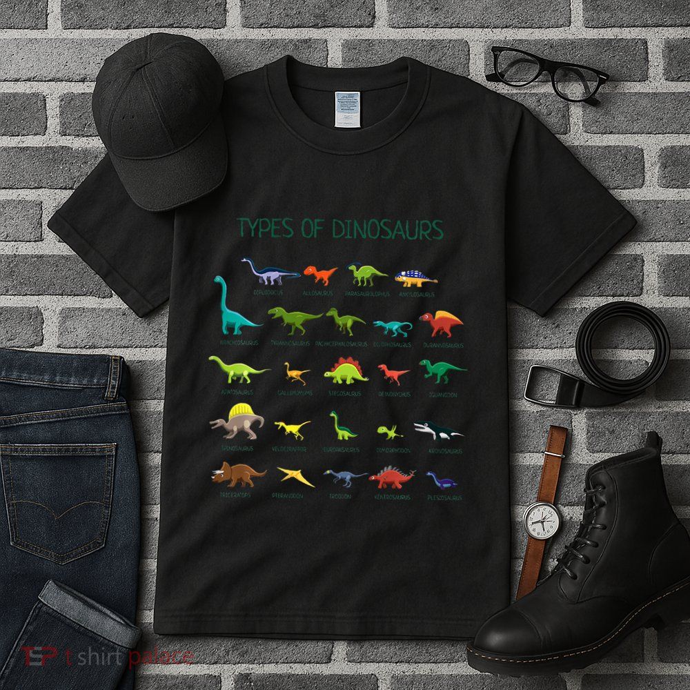 Types Of Dinosaurs Dino Identification Tall T-Shirt