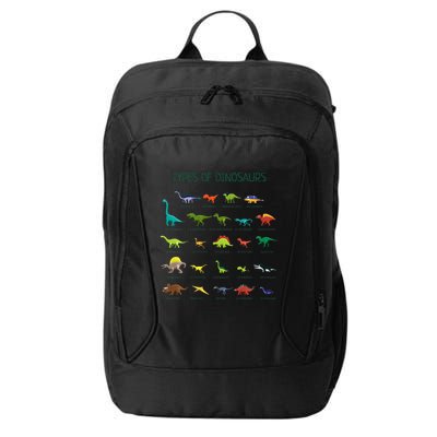 Types Of Dinosaurs Dino Identification City Backpack