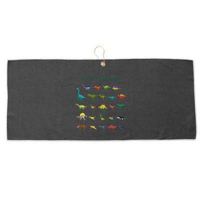 Types Of Dinosaurs Dino Identification Large Microfiber Waffle Golf Towel