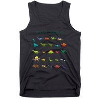 Types Of Dinosaurs Dino Identification Tank Top
