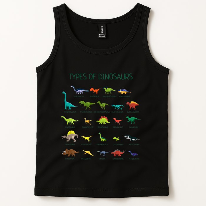 Types Of Dinosaurs Dino Identification Tank Top