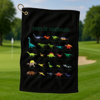 Types Of Dinosaurs Dino Identification Golf Towel