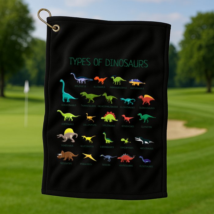 Types Of Dinosaurs Dino Identification Golf Towel
