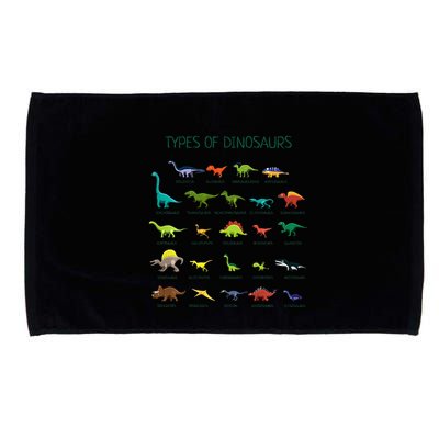 Types Of Dinosaurs Dino Identification Microfiber Hand Towel