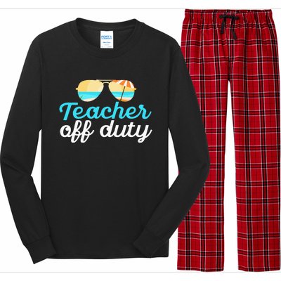 Teacher Off Duty Last Day Of School Tropical Vacation Gift Long Sleeve Pajama Set