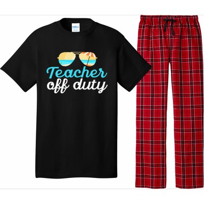 Teacher Off Duty Last Day Of School Tropical Vacation Gift Pajama Set