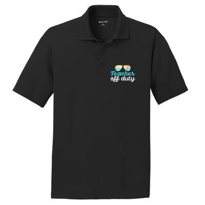 Teacher Off Duty Last Day Of School Tropical Vacation Gift PosiCharge RacerMesh Polo