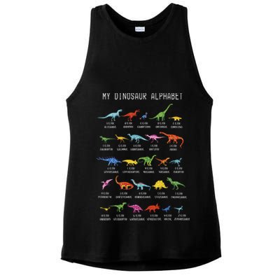 Types Of Dinosaurs Alphabet Dino Identification Ladies PosiCharge Tri-Blend Wicking Tank