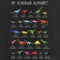 Types Of Dinosaurs Alphabet Dino Identification 7 Panel Mesh Trucker Snapback Hat