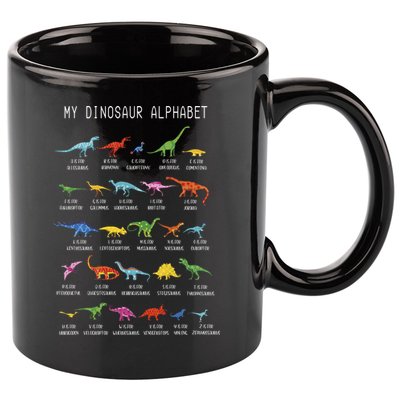 Types Of Dinosaurs Alphabet Dino Identification 11oz C Handle Ceramic Mug