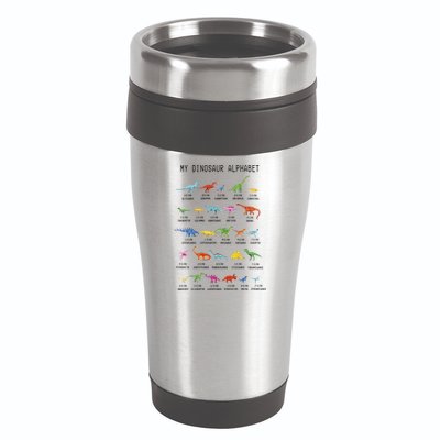 Types Of Dinosaurs Alphabet Dino Identification 16oz Travel Tumbler
