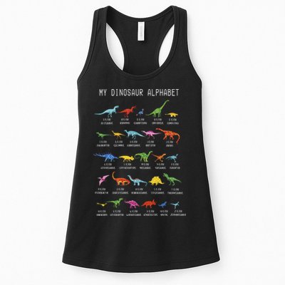 Types Of Dinosaurs Alphabet Dino Identification Womens Tank Top