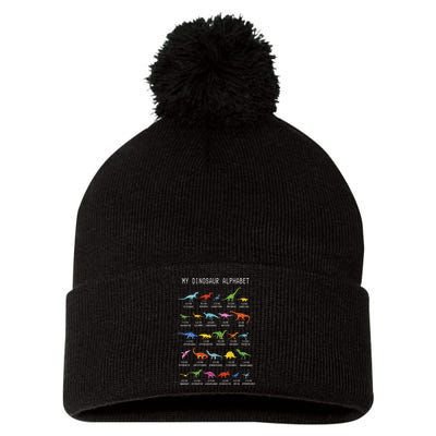 Types Of Dinosaurs Alphabet Dino Identification Pom Pom 12in Knit Beanie