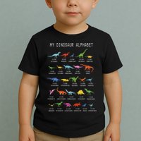 Types Of Dinosaurs Alphabet Dino Identification Toddler T-Shirt