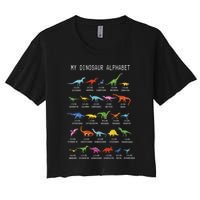 Types Of Dinosaurs Alphabet Dino Identification Crop Top