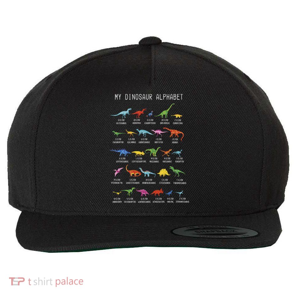 Types Of Dinosaurs Alphabet Dino Identification Wool Snapback Cap