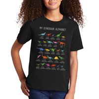 Types Of Dinosaurs Alphabet Dino Identification Kids T-Shirt